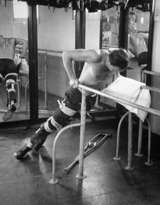 Marlon Brando while training for his role in ‘The Men,’ 1949.