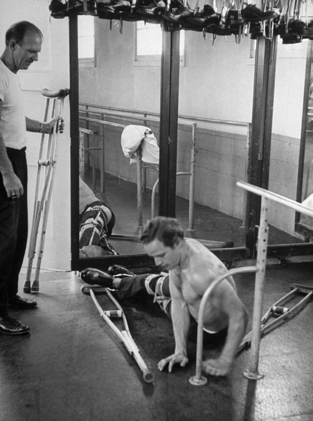 Marlon Brando while training for his role in ‘The Men,’ 1949.