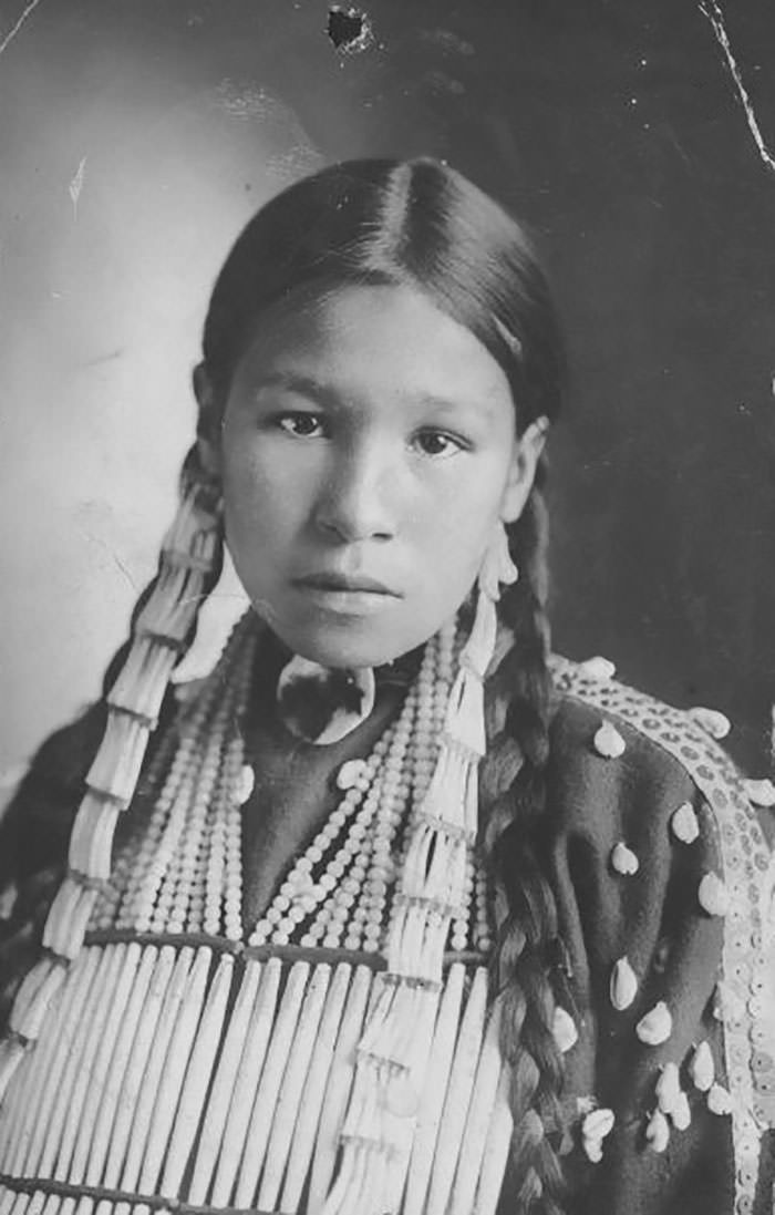 #23 Unidentified Native American Girl, Lakota, 1890