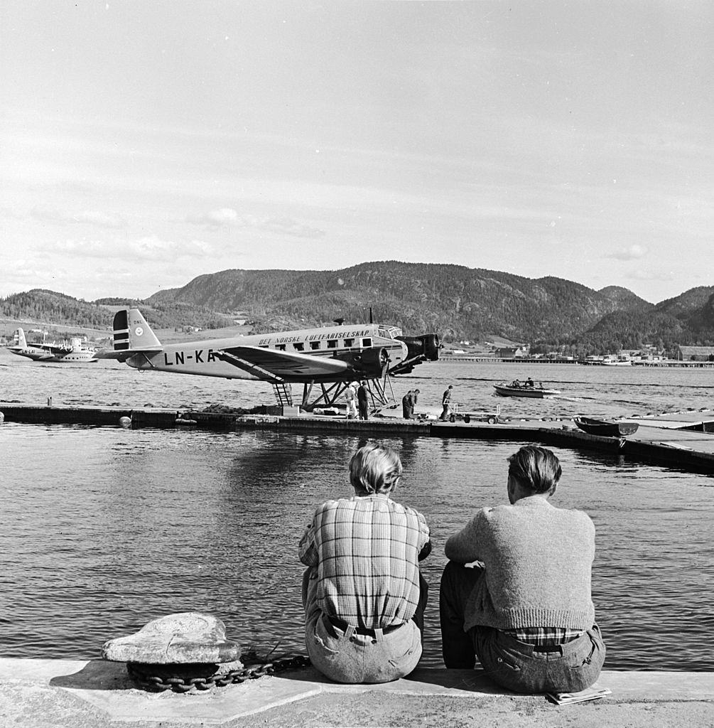 #37 The seaplane port at Trondheim, in Norway, 1954.