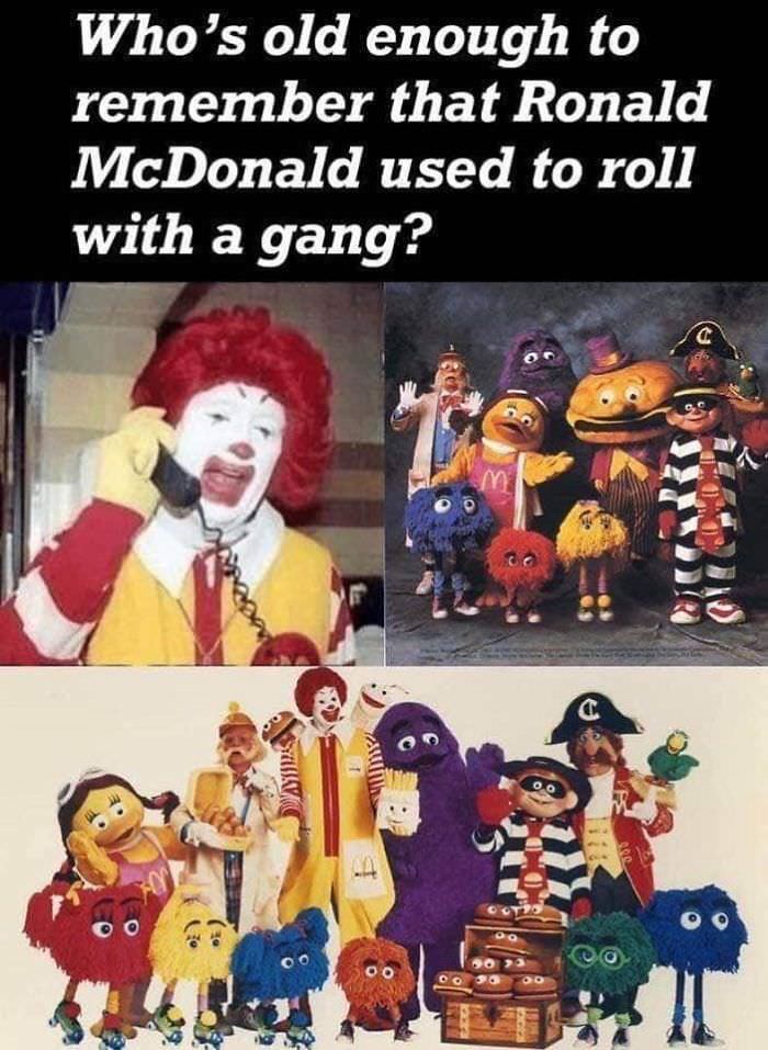 #5 When Ronald Mcdonald had his own “Gang” of Fast Food Fanatics