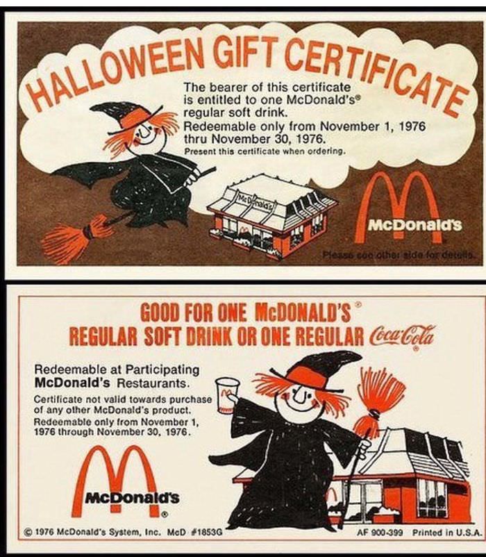 #32 Mcdonalds gift certificates. They were the Golden Tickets of Trick or Treating