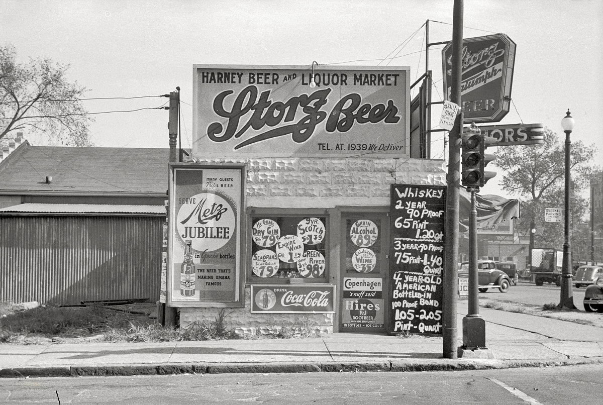 #3 Liquor store signs, Omaha, Nebraska, 1920s.