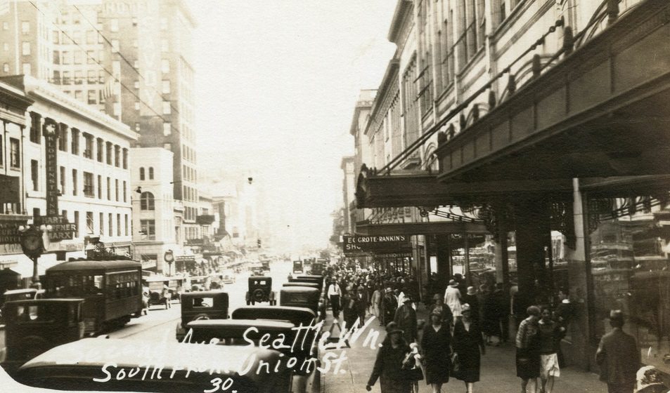 #34 Second Ave. south from Union St., Seattle, 1930