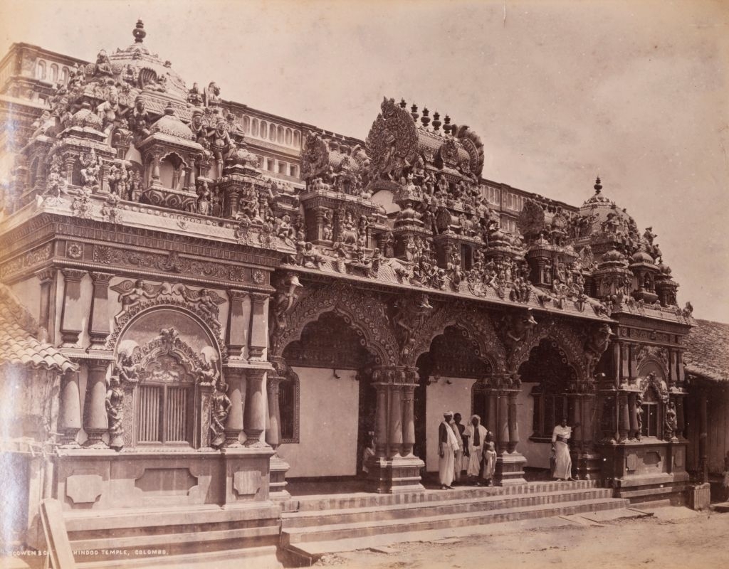 #9 The intricately carved stone entrance to a Hindu temple, Sri Lanka, 1885.