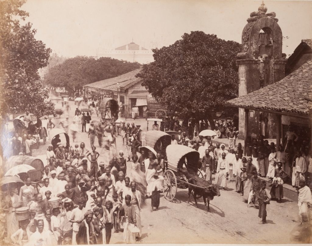 #10 Main street of Colombo, Sri Lanka, 1880s.