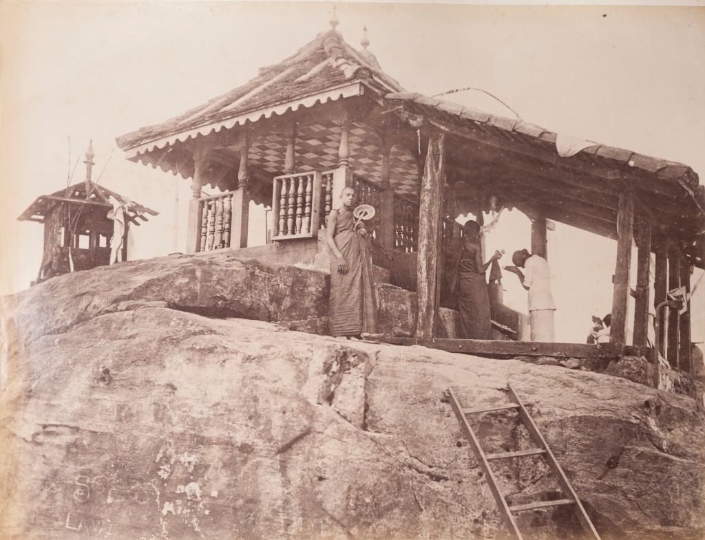 #11 Worshippers and monks at the Buddhist shrine of Adam’s Peak, Sri Lanka, 1885.