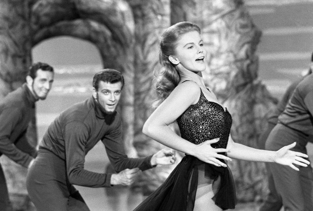 #38 Ann-Margret dancing in a scene from the film ‘Bye Bye Birdie’, 1963.