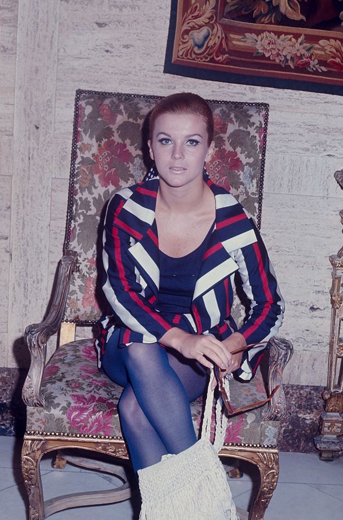 #48 Ann-Margret at The Regency Hotel wearing a red white and blue striped jacket.