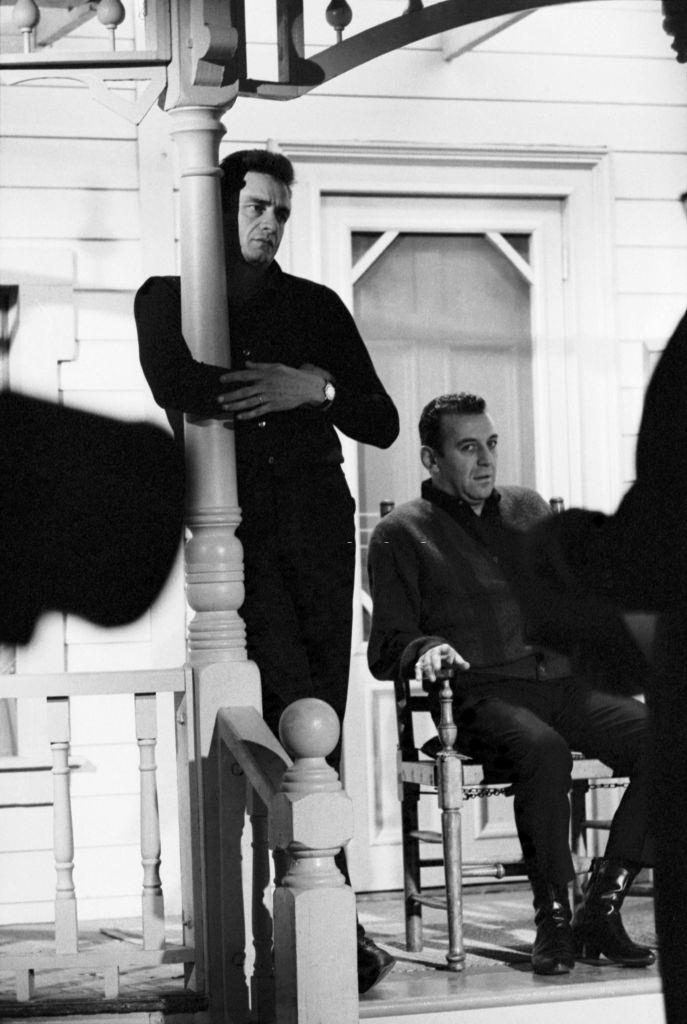 Johnny Cash on the set of ‘The Jimmy Dean Show’ 1964.