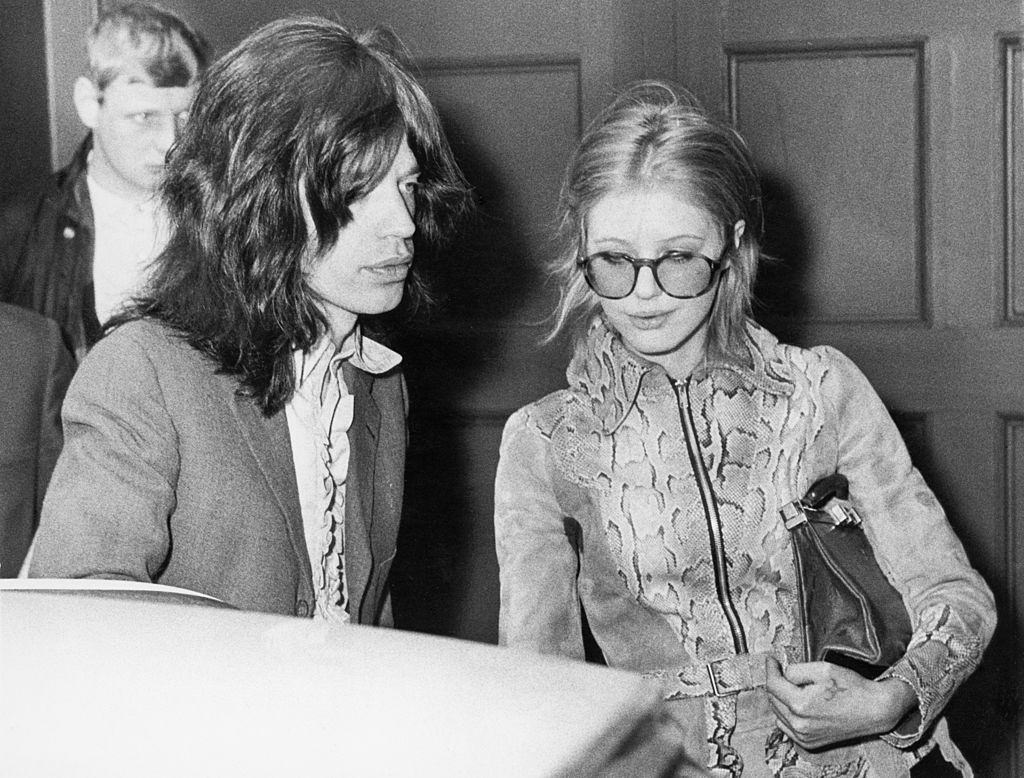 Mick Jagger with Marianne Faithful at Marlborough Street magistrate’s court, London, 29th May 1969.