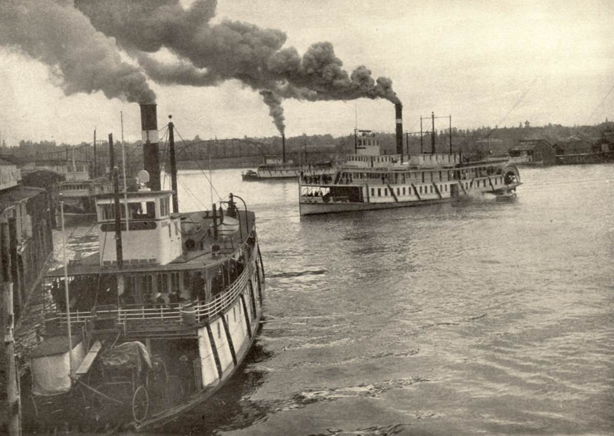 #38 Ships in the Portland Harbor on the Willamette River, 1905.