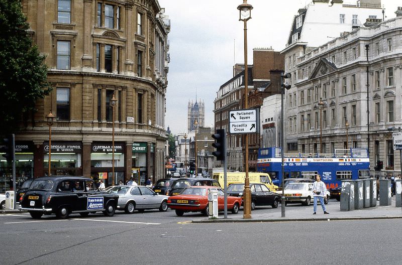 #47 Trafalgar Square (looking down Whitehall), London, 1985