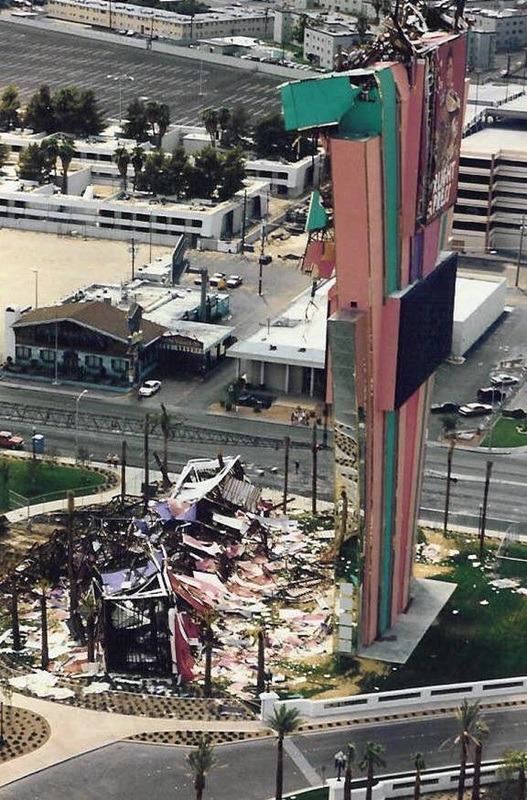 #46 Wreckage of the Las Vegas Hilton sign after a storm, July 21, 1994.