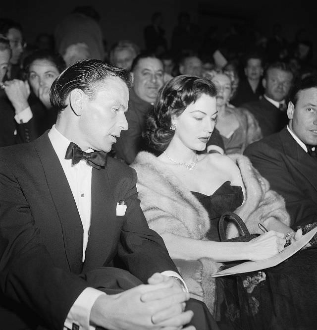 #27 Frank Sinatra and Ava Gardner at the premiere of ‘Pandora and the Flying Dutchman,’ 1952.