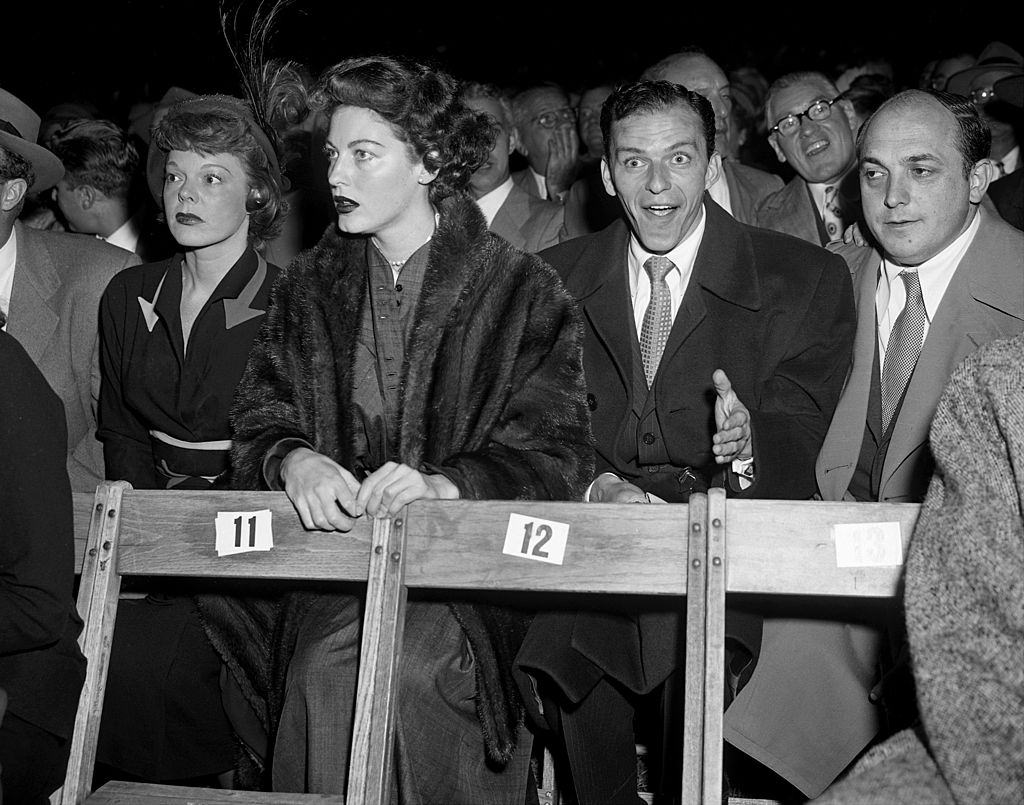 #13 Frank Sinatra and Ava Gardner at Charles Louis fight at Yankee Stadium