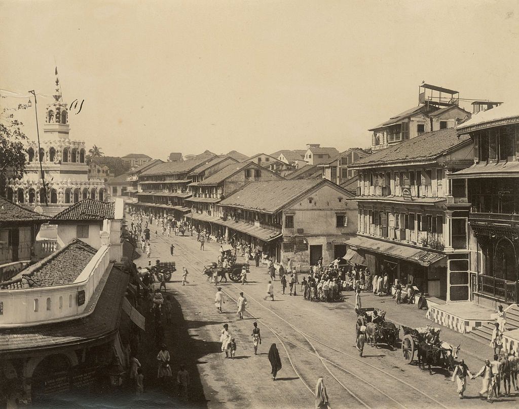 #33 View of a district in Bombay, 1870s.