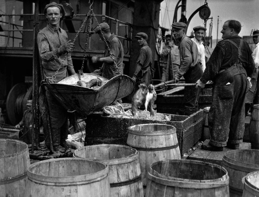 #22 Fulton Fish Market, New York City, 1930s.