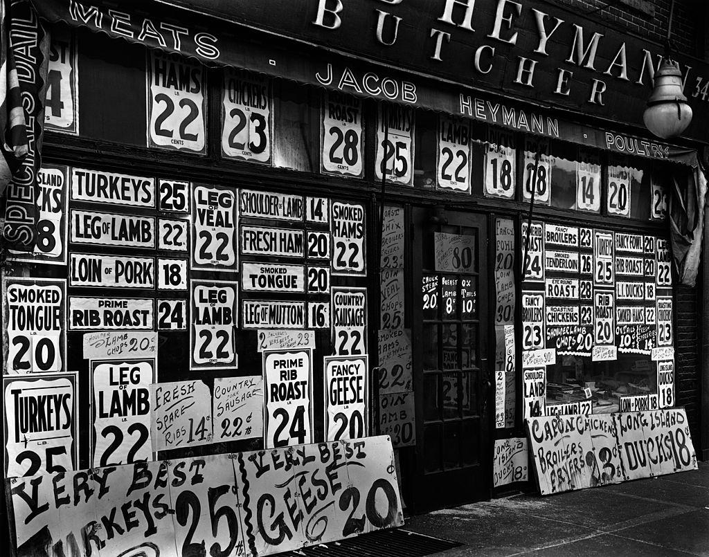 #39 Jacob Heyman Butcher Shop, New York City, 1938.