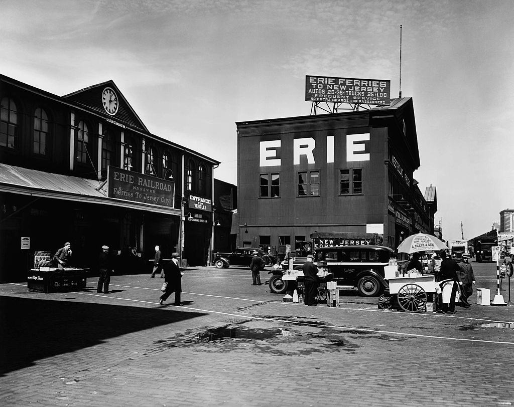 #40 The Erie Railroad ferry station, New York City, 1938.