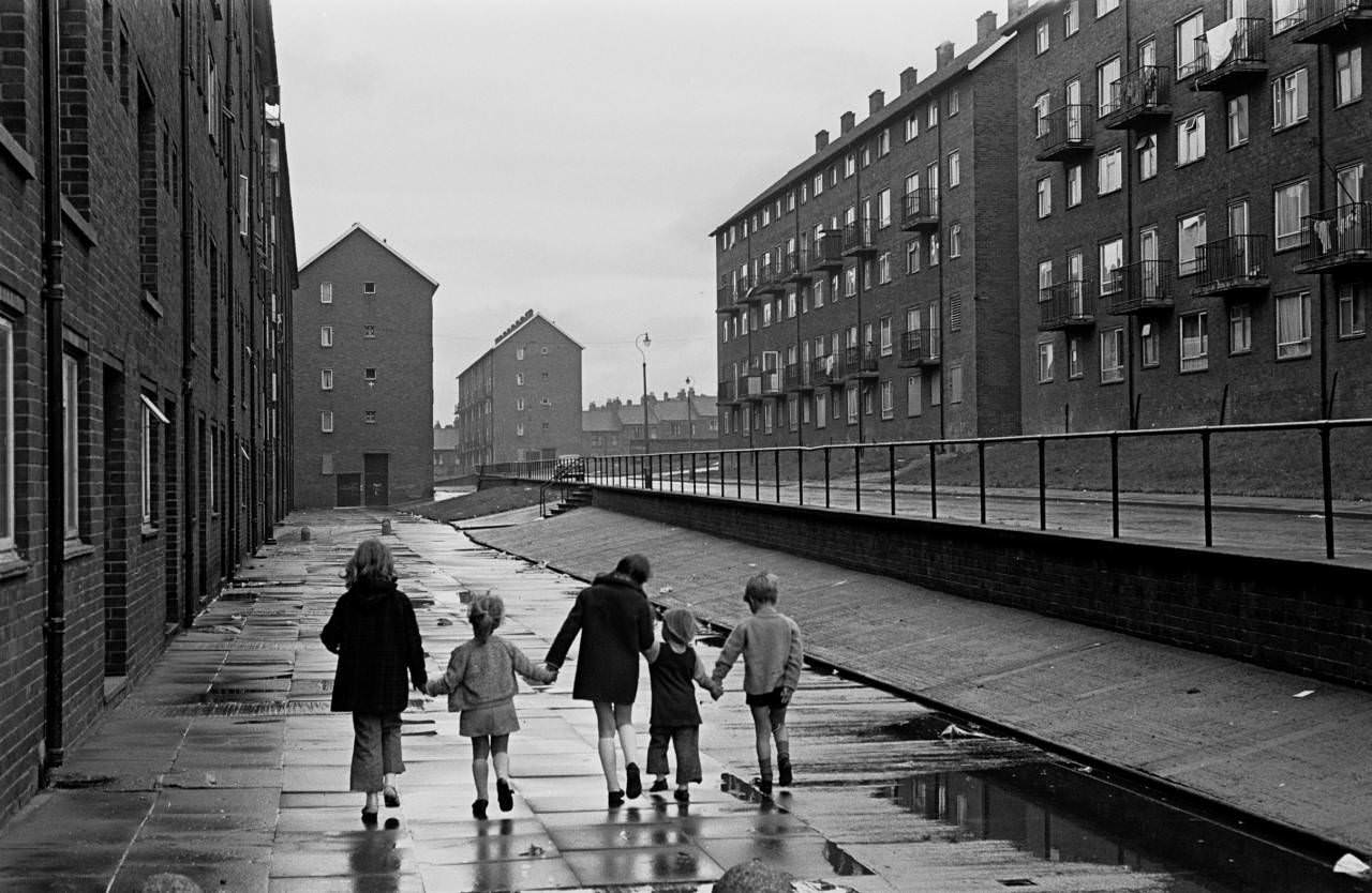 #8 Children walking home on a council estate Newcastle upon Tyne 1972
