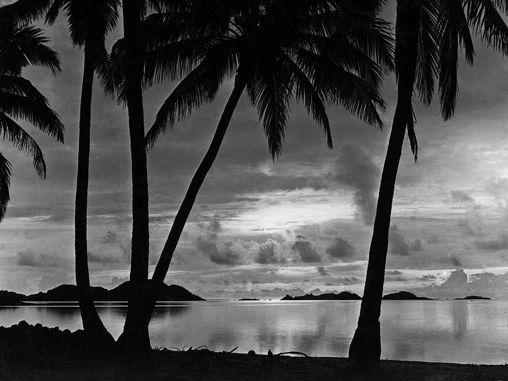 #14 A view of islands in the Great Barrier Reef off the coast of Queensland in northeast Australia, circa 1935.