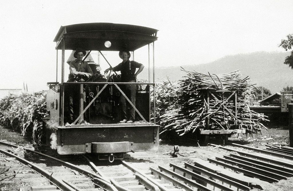 #8 Transporting sugar at the Mulgrave Mill at Gordonvale, near Cairns, Queensland, 1930.