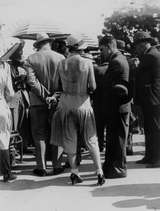 #44 Young lady in a low backed dress and cloche hat at the races Brisbane, Queensland