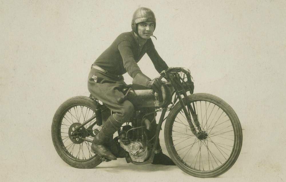 #65 Don McPherson on a 350cc Harley Davidson Peashooter, Townsville, 1930.
