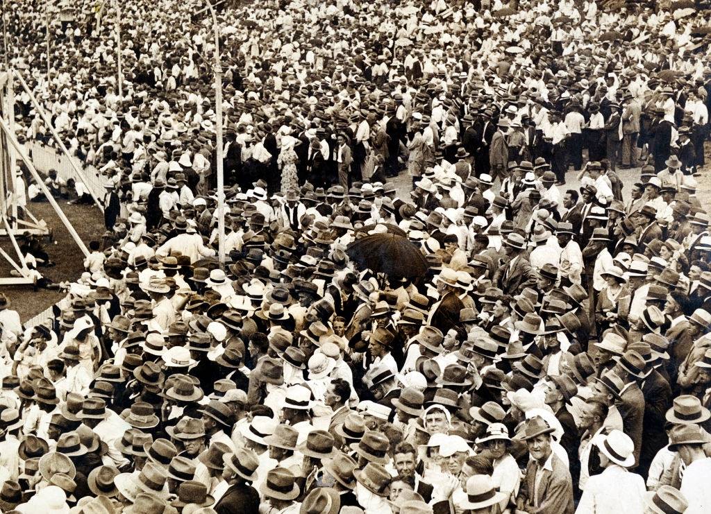 #12 Vast crowds attended the Ashes series between Australia and England in Brisbane, 10th February 1933.