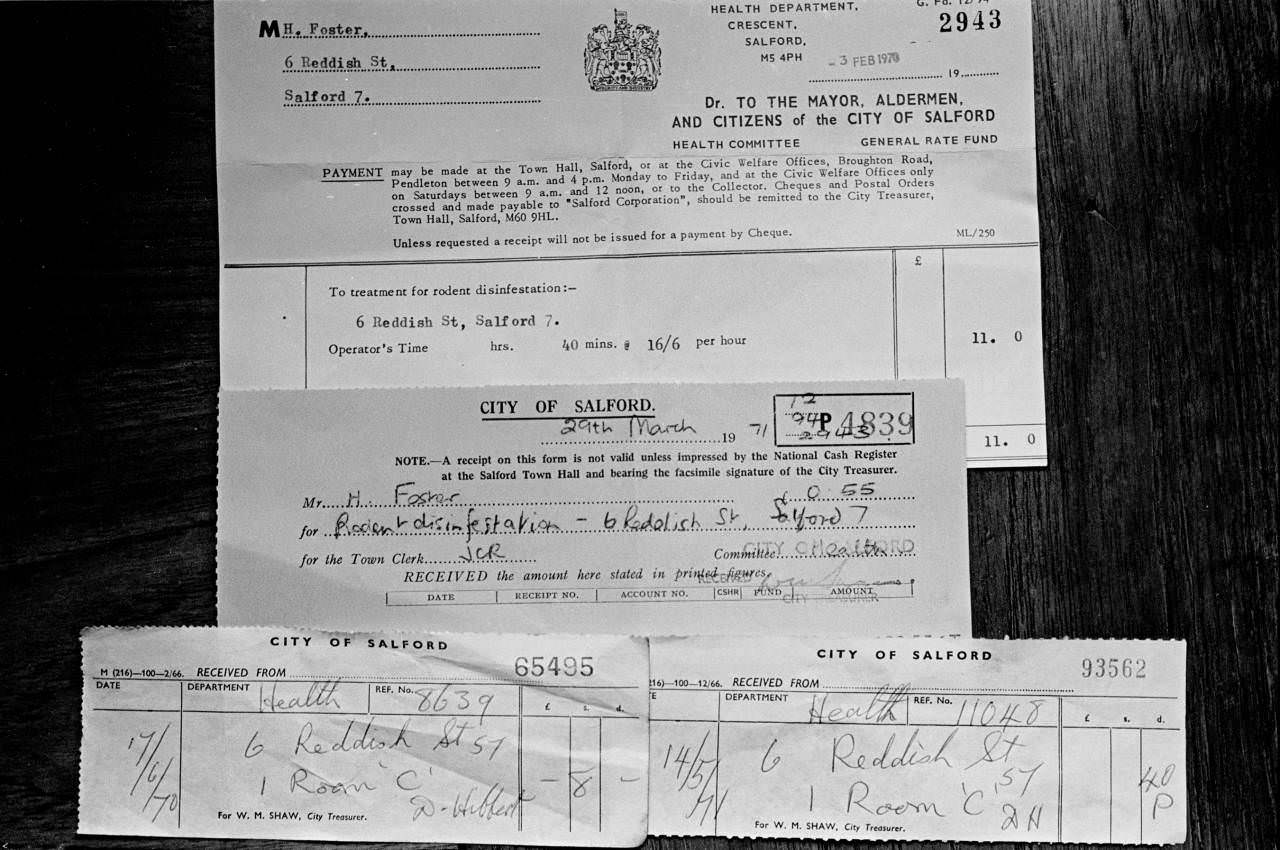 #10 Receipts for rodent disinfestation, Salford 1971