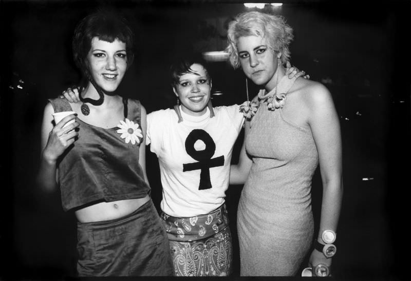 #30 Michelle, Colleen, Peggy on 5th Avenue near Market Street, Downtown San Diego, 1985