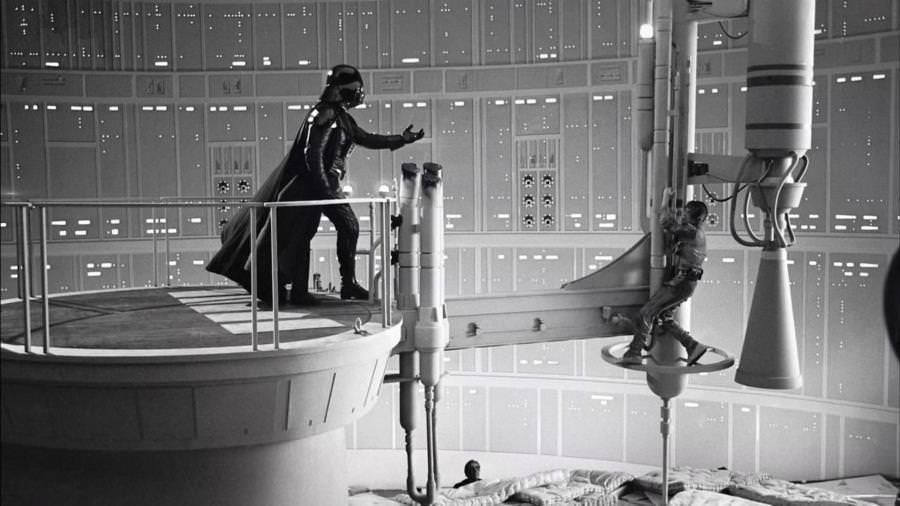 Luke Skywalker’s epic fall was, in reality, broken by a pile of mattresses.