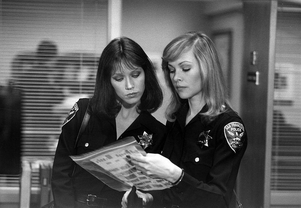 #15 Tanya Roberts with Michelle Phillips in “Golden Gate Cop Killer”, 1980.