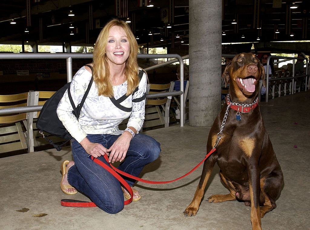 #45 Tanya Roberts with with a rescued dog.
