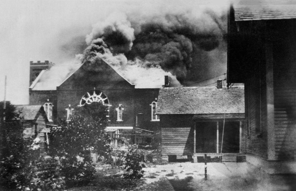 #23 Burning of Church where Ammunition was stored during Race Riot, Tulsa, June 1921.