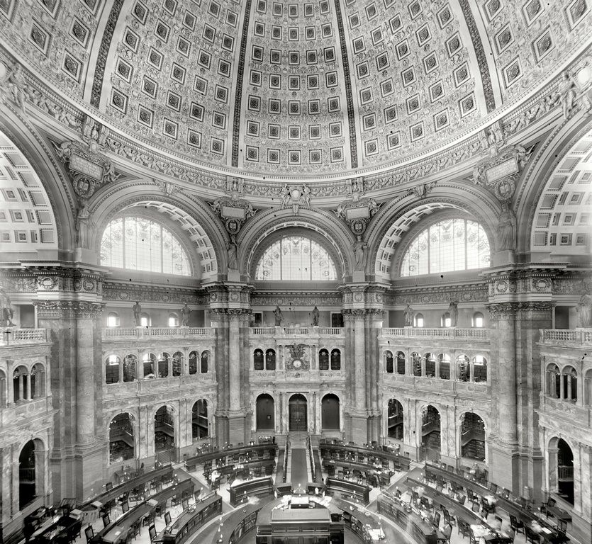 #27 Library of Congress, Main Reading Room. Washington, D.C., circa 1905.