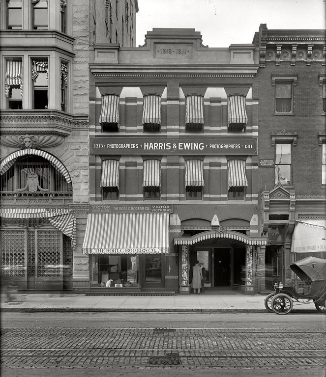 #31 Harris & Ewing. Exterior, old studio, F Street. Washington, D.C., circa 1908.