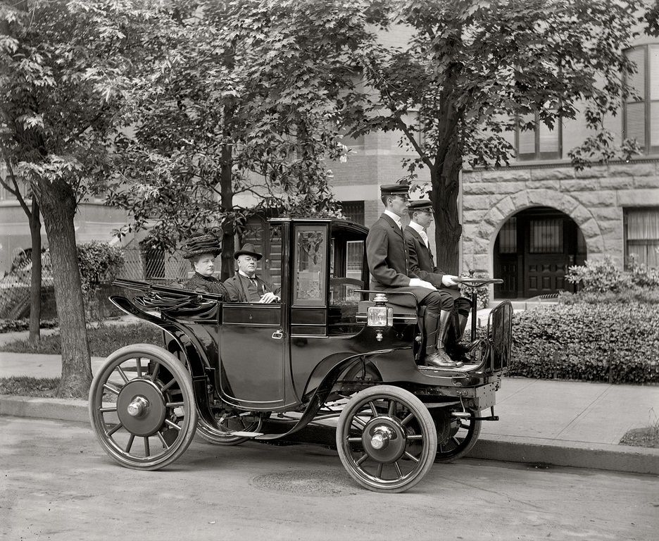 #34 Senator George P. Wetmore in an electric car. Washington, D.C., circa 1906.