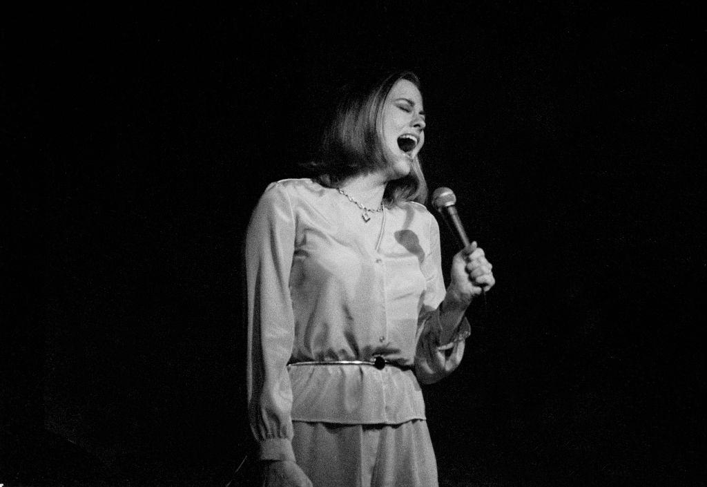 #39 Cybill Shepherd performs on stage at George’s, Chicago, Illinois, April 5, 1980.