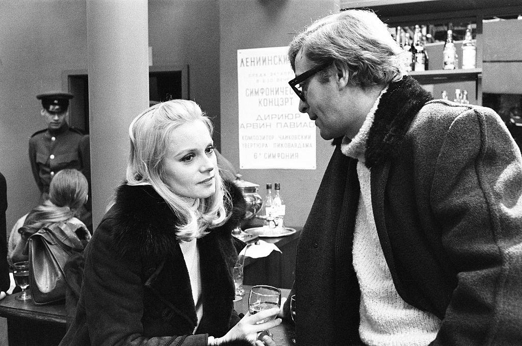 #51 Michael Caine with Francoise Dorleac, 1967.
