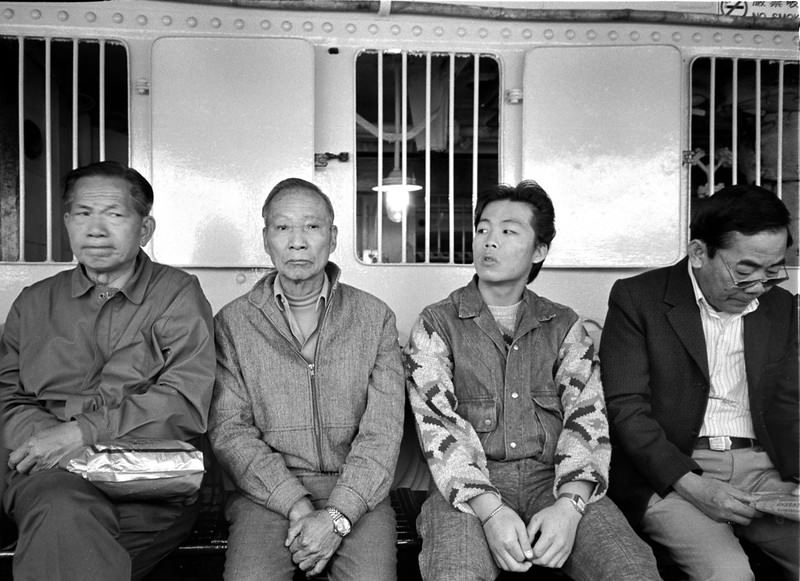 #42 Passengers aboard the Star Ferry between Kowloon and Hong Kong, 1986.