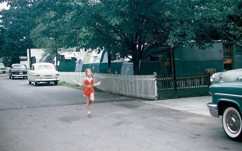 #11 Jumping rope, trailer park in Lexington, Kentucky. April 1954