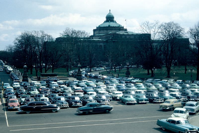 #3 Library of Congress and Capitol parking lot from East Front of US Capitol, Washington, D.C. May 1956