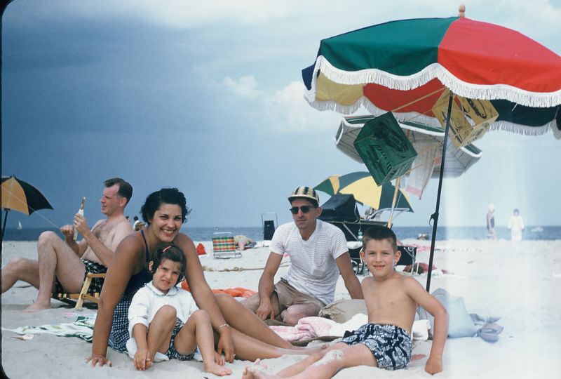 #31 Family at beach, New Jersey. July 1955