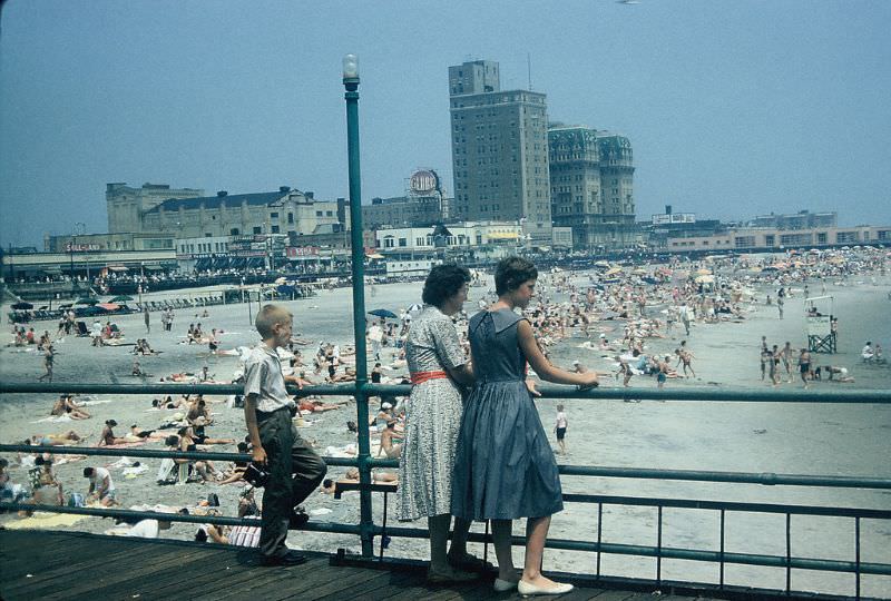 #32 Looking at beach in Atlantic City, New Jersey. July 1959