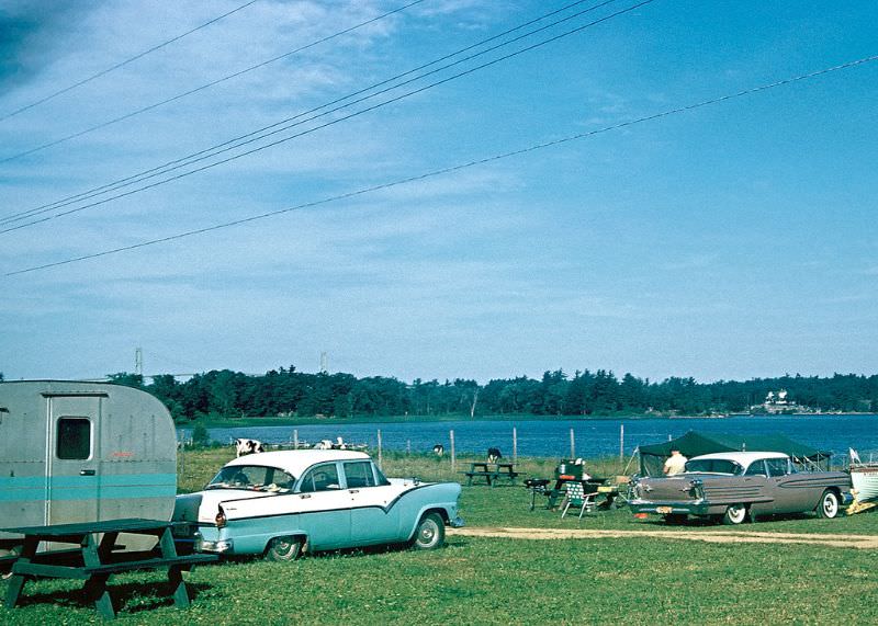 #34 Campsite along St. Lawrence River, Alexandria, New York. July 1959