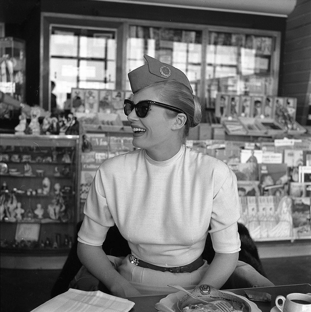 #25 Anita Ekberg at the Bourget airport (France) in 1956.