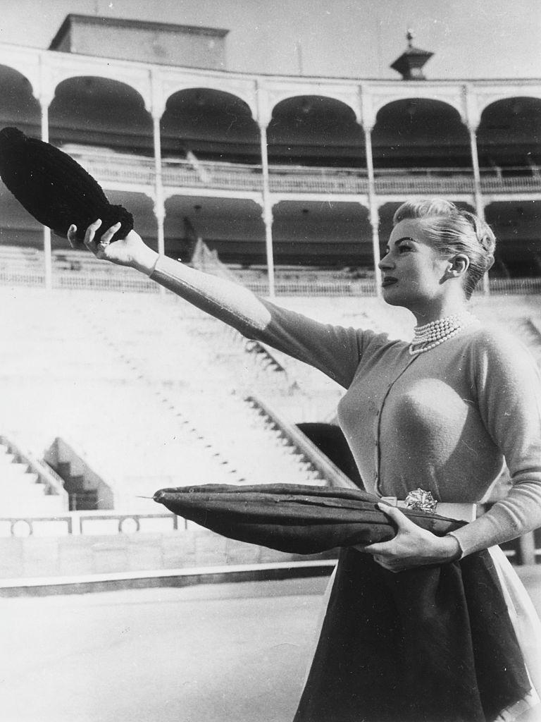 #62 Anita Ekberg inside the Bullring in Madrid, circa 1958.