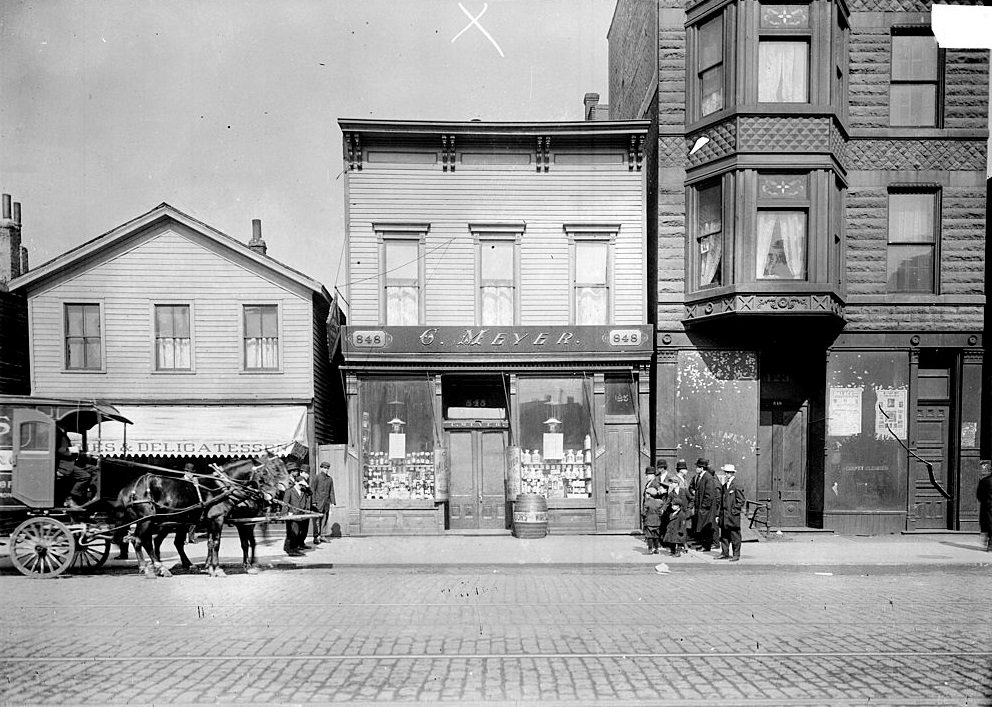 #38 Cerf Meyer’s saloon at 848 Blue Island Avenue in Chicago, 1911.